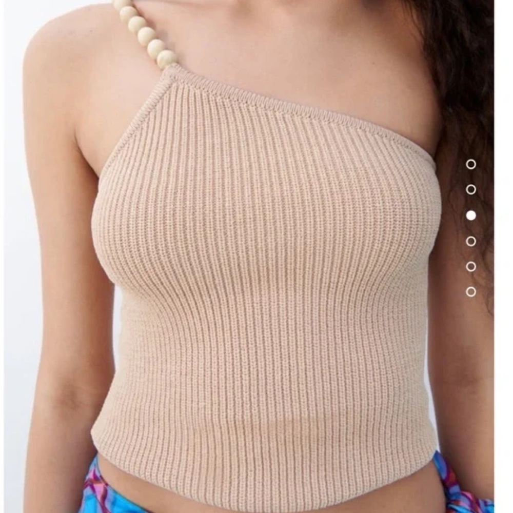 Zara beaded one shoulder top